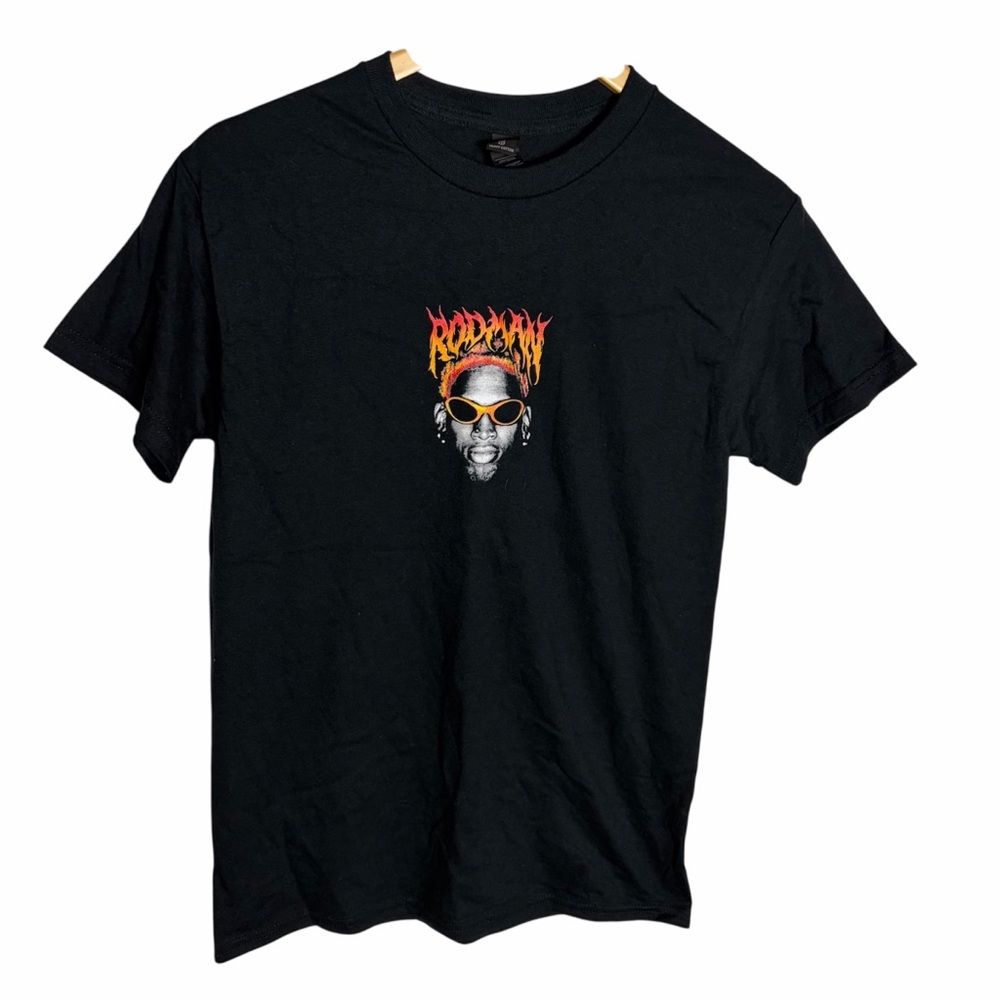 Black Dennis Rodman graphic unisex short sleeve T shirt size Small